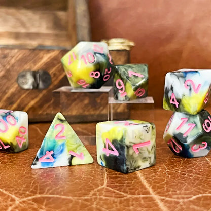 Retro Rolls 7Pc Dice Set Resin