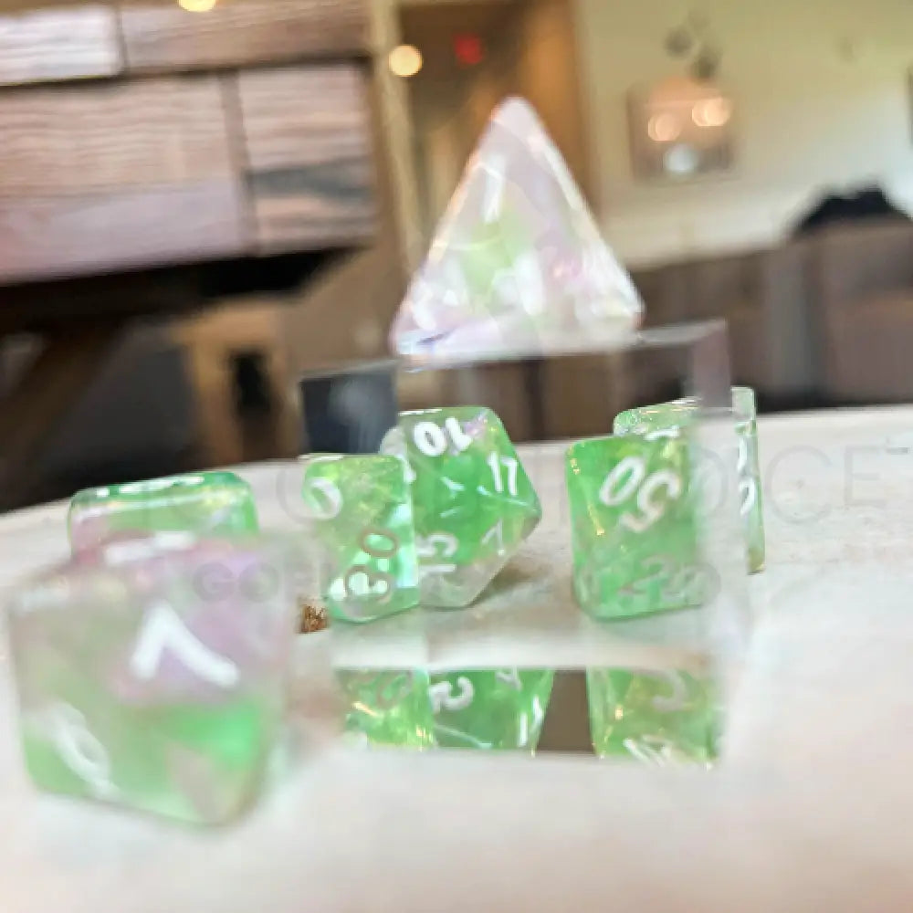 Shimmering Pixie Gems 7Pc Dice Set Acrylic