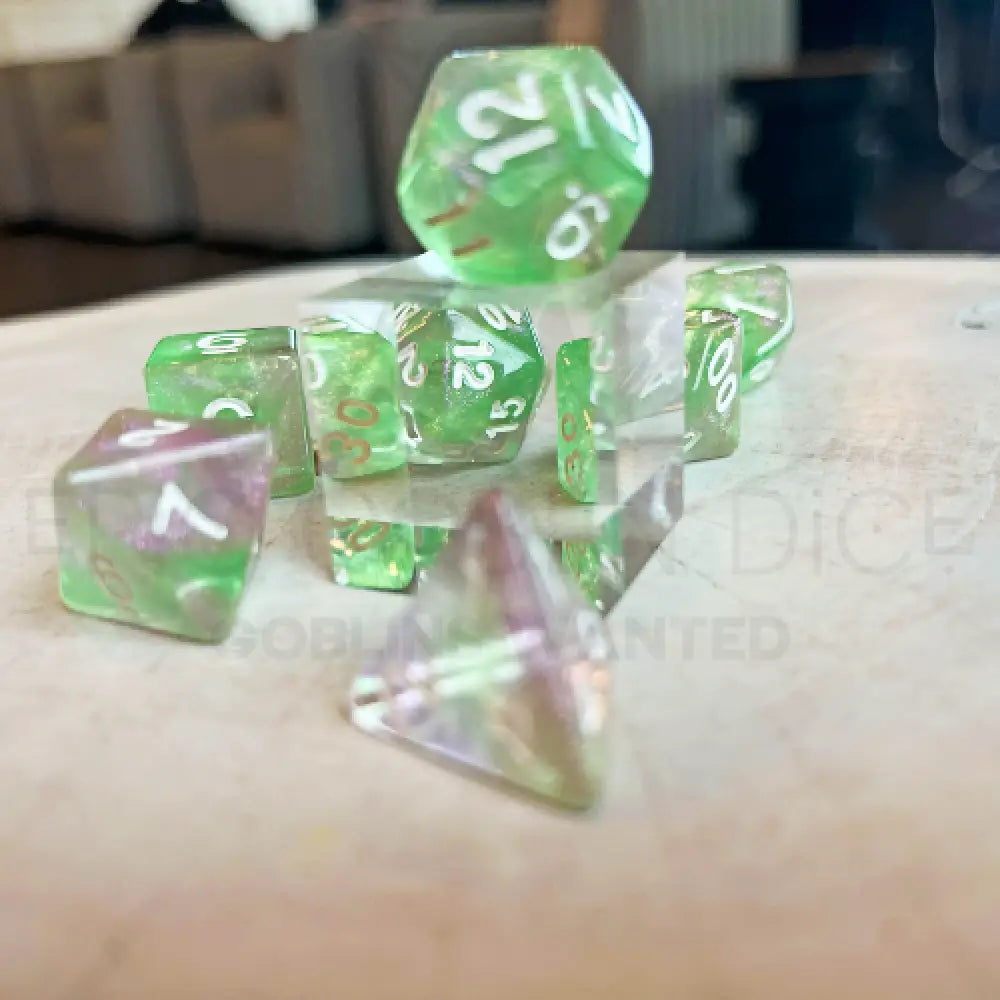 Shimmering Pixie Gems 7Pc Dice Set Acrylic