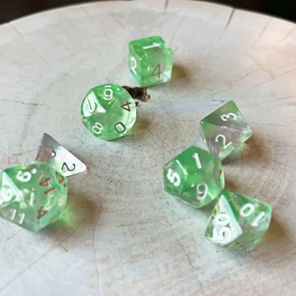 Shimmering Pixie Gems 7Pc Dice Set Acrylic