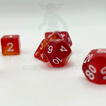 Solar Flare Red 7Pc Dice Set Acrylic