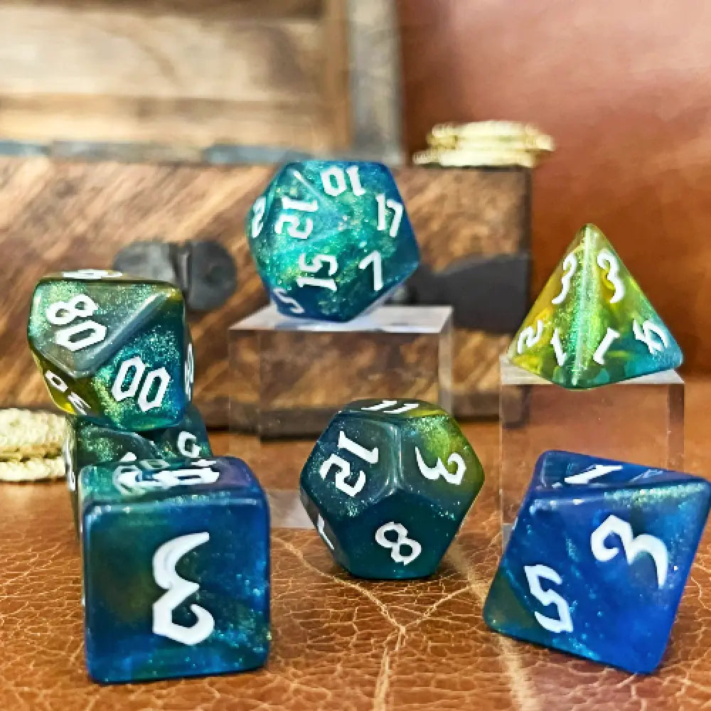 Timeless Glacier 7Pc Dice Set Acrylic