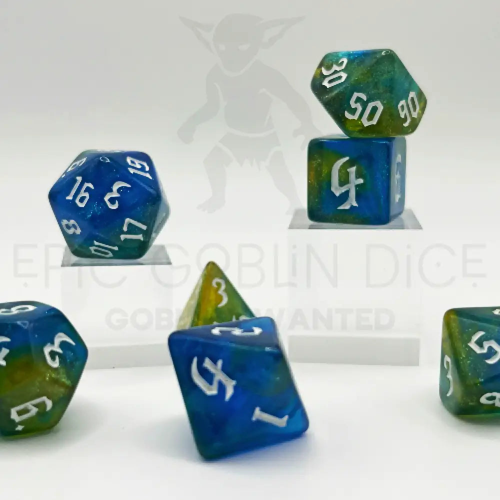 Timeless Glacier 7Pc Dice Set Acrylic