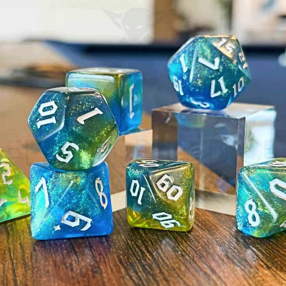 Timeless Glacier 7Pc Dice Set Acrylic