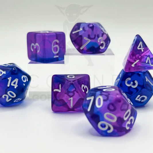 Toxic Beauty Blue 7Pc Dice Set Acrylic