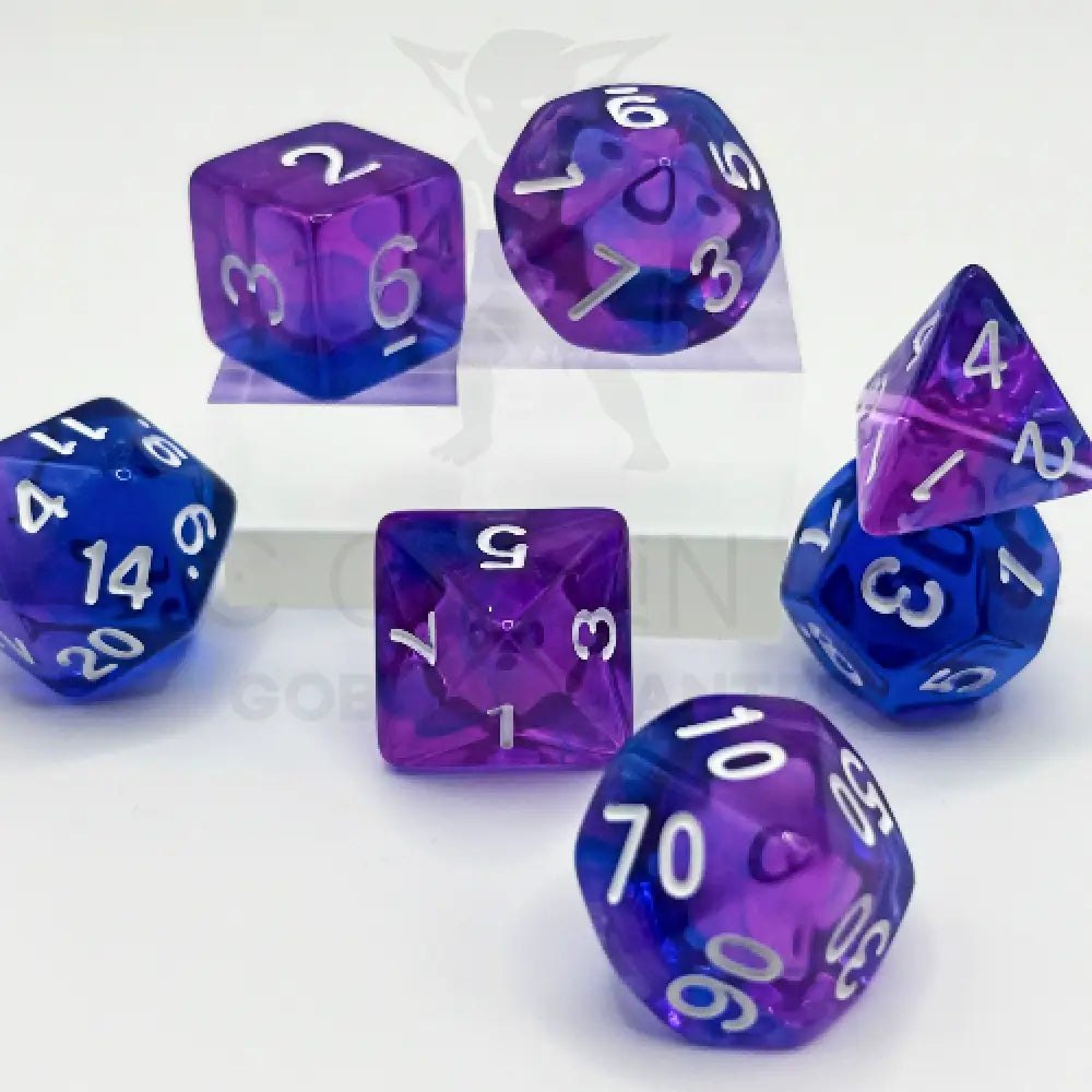 Toxic Beauty Blue 7Pc Dice Set Acrylic