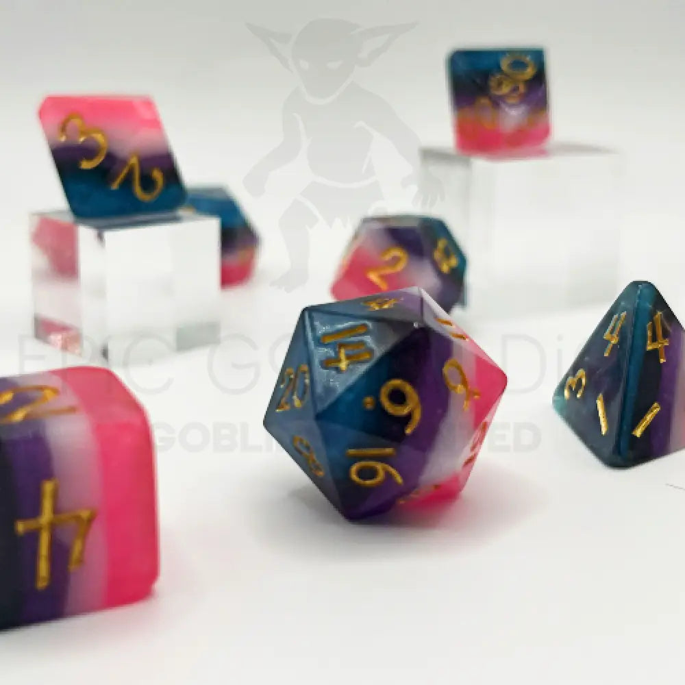 Villainous Princess Pink 7Pc Rpg Dice Set Resin